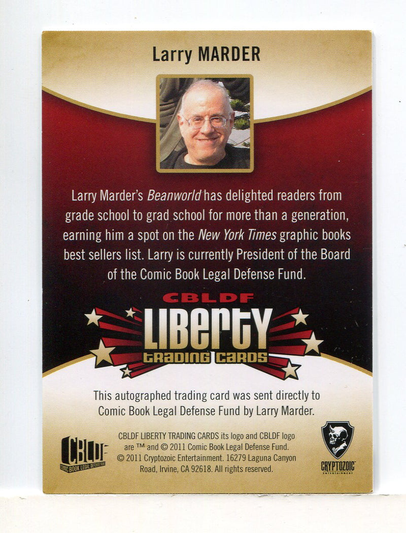 2011 Cryptozoic CBLDF Liberty Artist Larry Marder Autograph Card - TvMovieCards.com