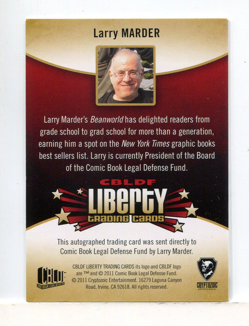 2011 Cryptozoic CBLDF Liberty Artist Larry Marder Autograph Card - TvMovieCards.com