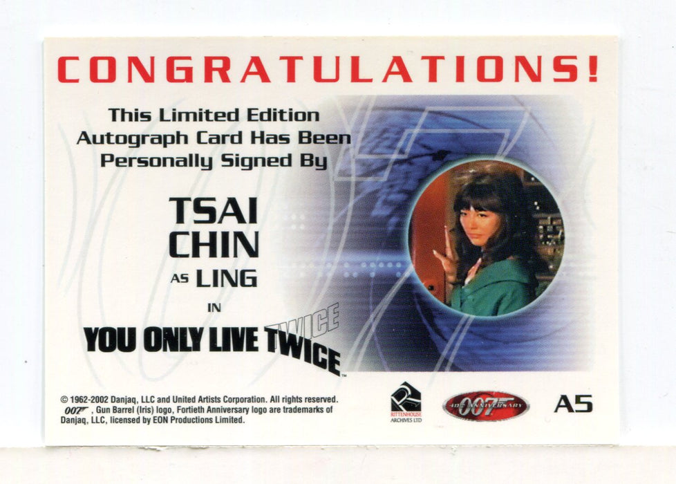 James Bond 40th Anniversary Tsai Chin Autograph Card A5 - TvMovieCards.com
