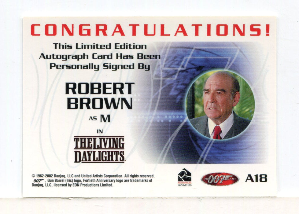 James Bond 40th Anniversary Robert Brown Autograph Card A18 - TvMovieCards.com
