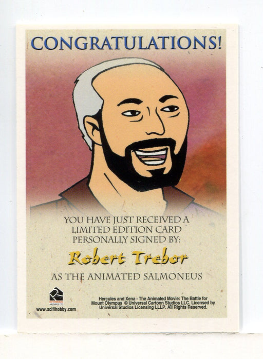 Xena & Hercules Animated Adventures Robert Trebor Salmoneus Autograph Card - TvMovieCards.com