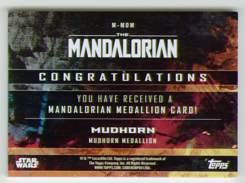 2020 Star Wars The Mandalorian Medallion Trading Card M-MDM Mudhorn Topps - TvMovieCards.com