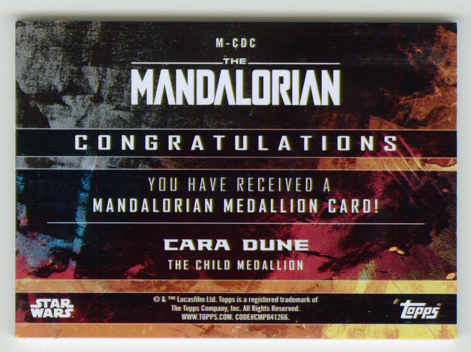 2020 Star Wars The Mandalorian Medallion Trading Card M-CDC Cara Dune Topps - TvMovieCards.com