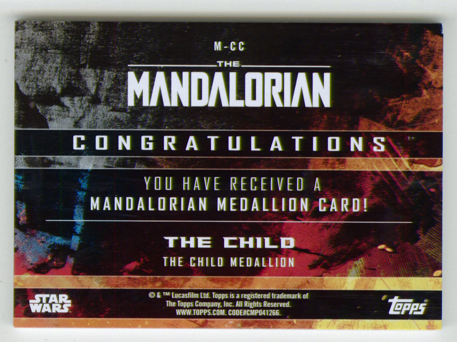 2020 Star Wars The Mandalorian Medallion Trading Card M-CC The Child Topps - TvMovieCards.com