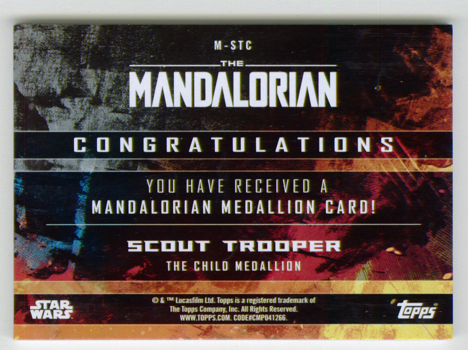 2020 Star Wars The Mandalorian Medallion Trading Card M-STC Scout Trooper Topps - TvMovieCards.com
