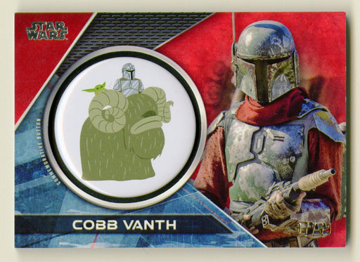 2021 Star Wars The Mandalorian Button Trading Card MC-VB Cobb Vanth Topps - TvMovieCards.com