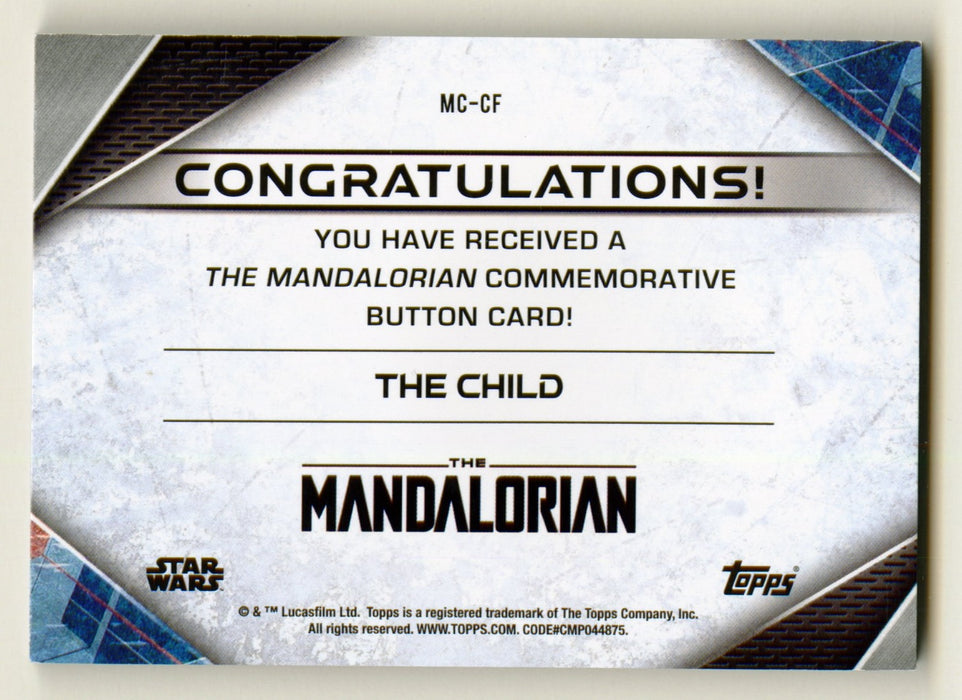 2021 Star Wars The Mandalorian Button Trading Card MC-CF The Child Topps - TvMovieCards.com