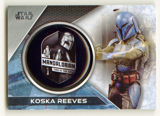 2021 Star Wars The Mandalorian Button Trading Card MC-KTW Koska Reeves Topps - TvMovieCards.com