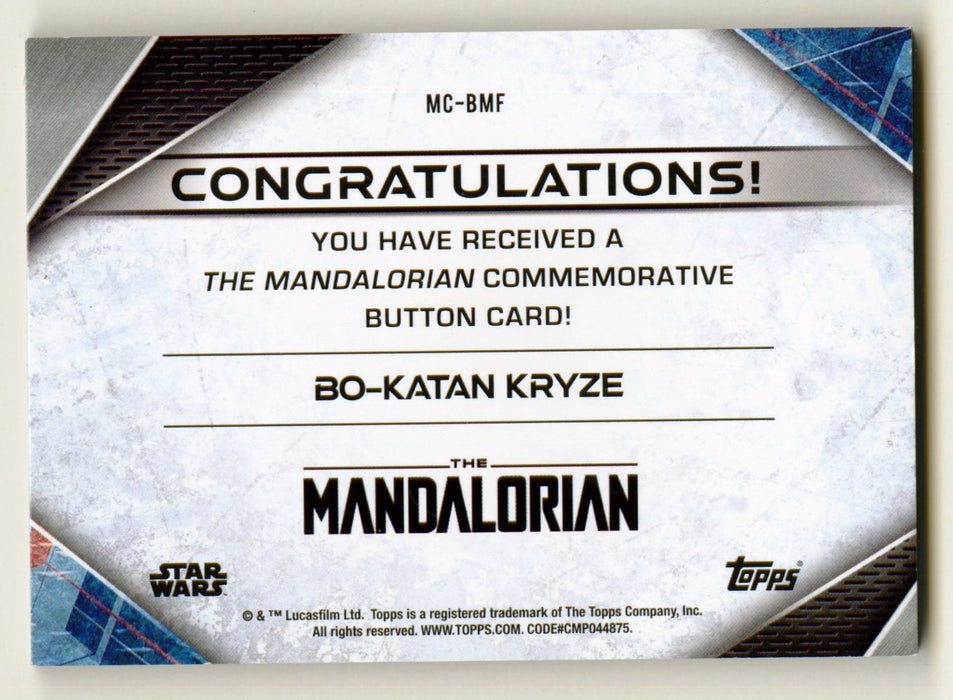 2021 Star Wars The Mandalorian Button Trading Card MC-BMF Bo-Katan Kryze Topps - TvMovieCards.com