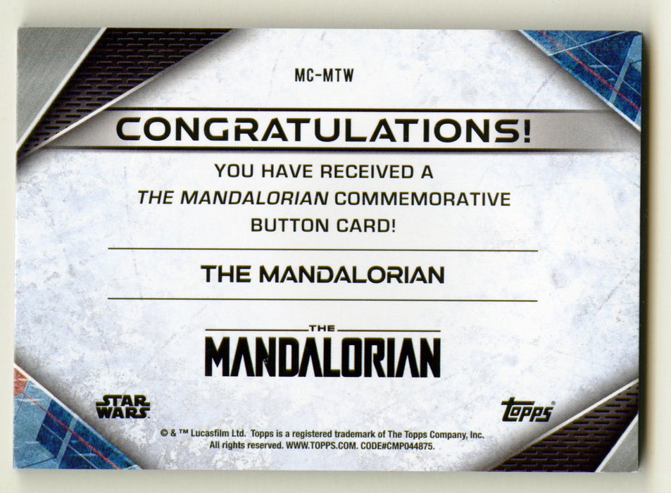 2021 Star Wars The Mandalorian Button Trading Card MC-MTW Topps - TvMovieCards.com