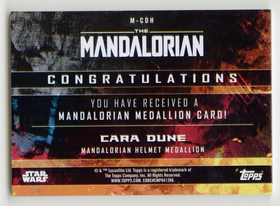 2020 Star Wars The Mandalorian Medallion Trading Card M-CDH Cara Dune Topps - TvMovieCards.com