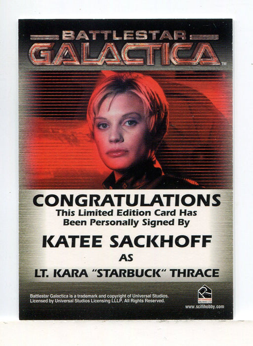 Battlestar Galactica Premiere Edition Katee Sackhoff Autograph Card - TvMovieCards.com