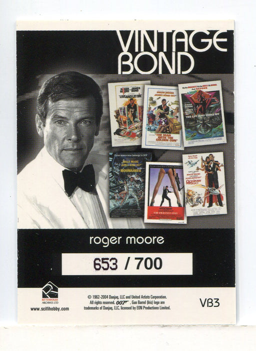 James Bond The Quotable James Bond Vintage Bond Chase Card VB3 #653/700 - TvMovieCards.com