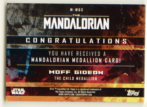 2020 Star Wars The Mandalorian Medallion Trading Card M-MGC Moff Gideon Topps - TvMovieCards.com