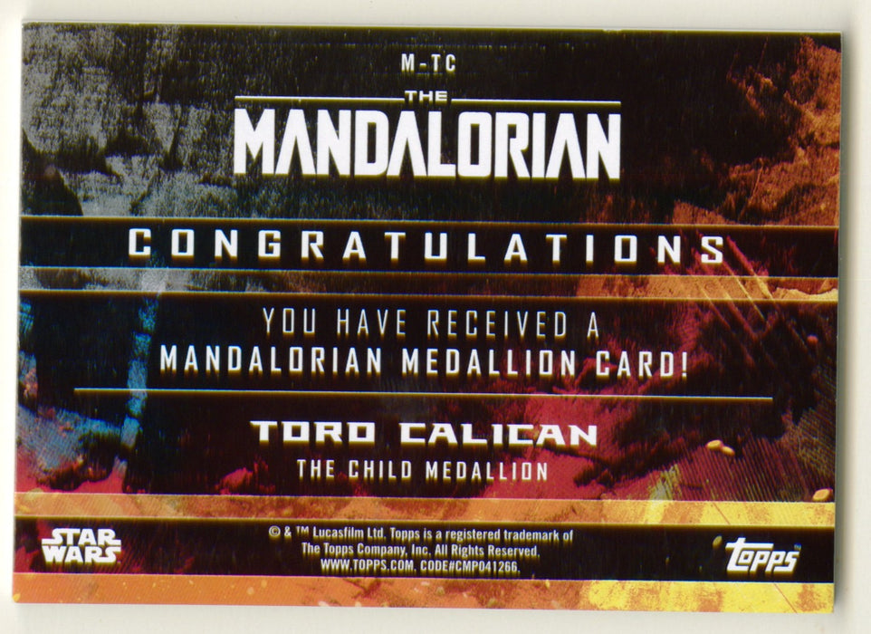 2020 Star Wars The Mandalorian Medallion Trading Card M-TC Toro Calican Topps - TvMovieCards.com