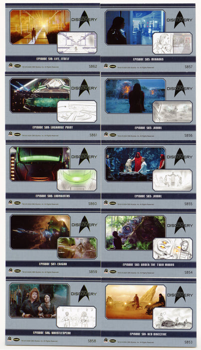 2025 Star Trek Discovery Season 5 Storyboard Artwork Chase Card Set SB53-62 - TvMovieCards.com