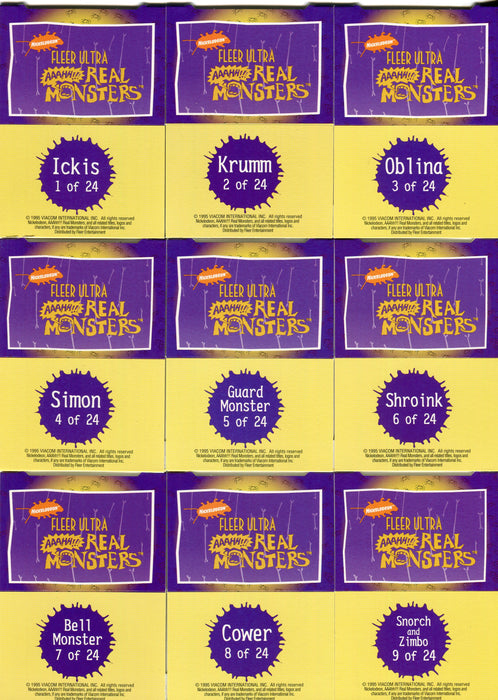 1995 AAAHH!! Real Monsters Pop-Ups Chase Card Set 24 Pop Up Cards - TvMovieCards.com