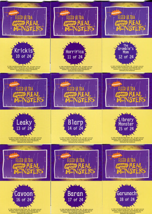 1995 AAAHH!! Real Monsters Pop-Ups Chase Card Set 24 Pop Up Cards - TvMovieCards.com