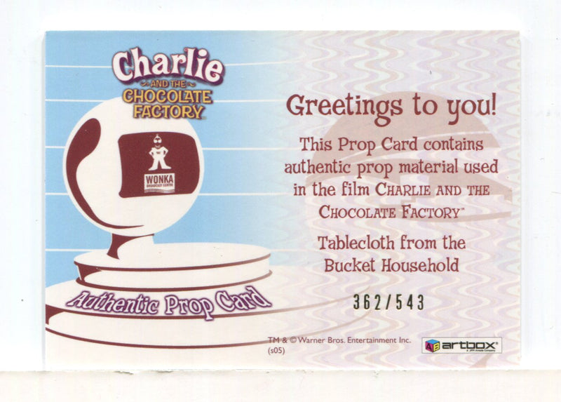 Charlie & Chocolate Factory Tablecloth Prop Card #362/543 - TvMovieCards.com