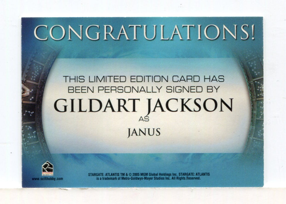 Stargate Atlantis Season One Gildart Jackson Autograph Card - TvMovieCards.com