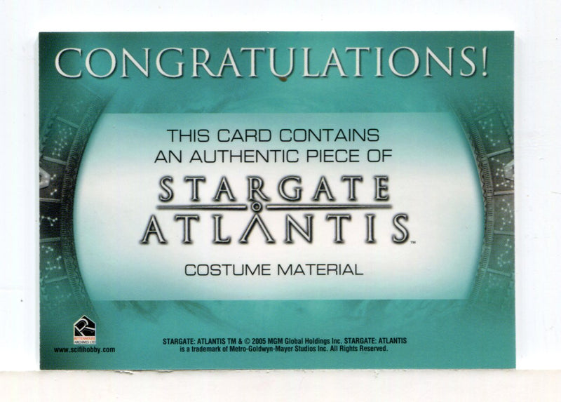Stargate Atlantis Season One Acastas Kolya Costume Card - TvMovieCards.com