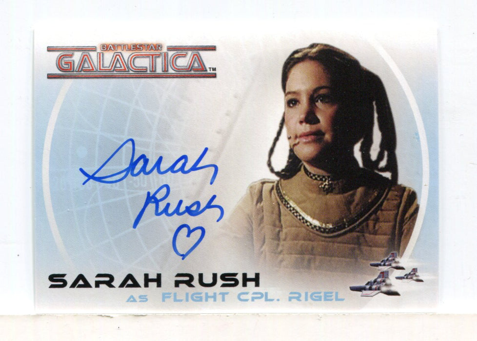 Battlestar Galactica Colonial Warriors Sarah Rush Autograph Card A18 - TvMovieCards.com
