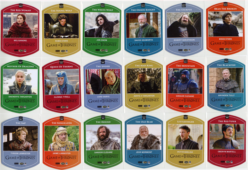 Game of Thrones Legends of the Realm Nicknames Chase Card Set NM1-NM18 - TvMovieCards.com