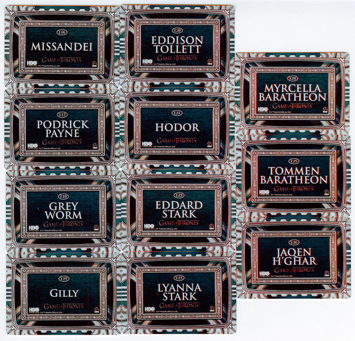 Game of Thrones Legends of the Realm Then & Now Progressions Metal Set T15-T26 - TvMovieCards.com