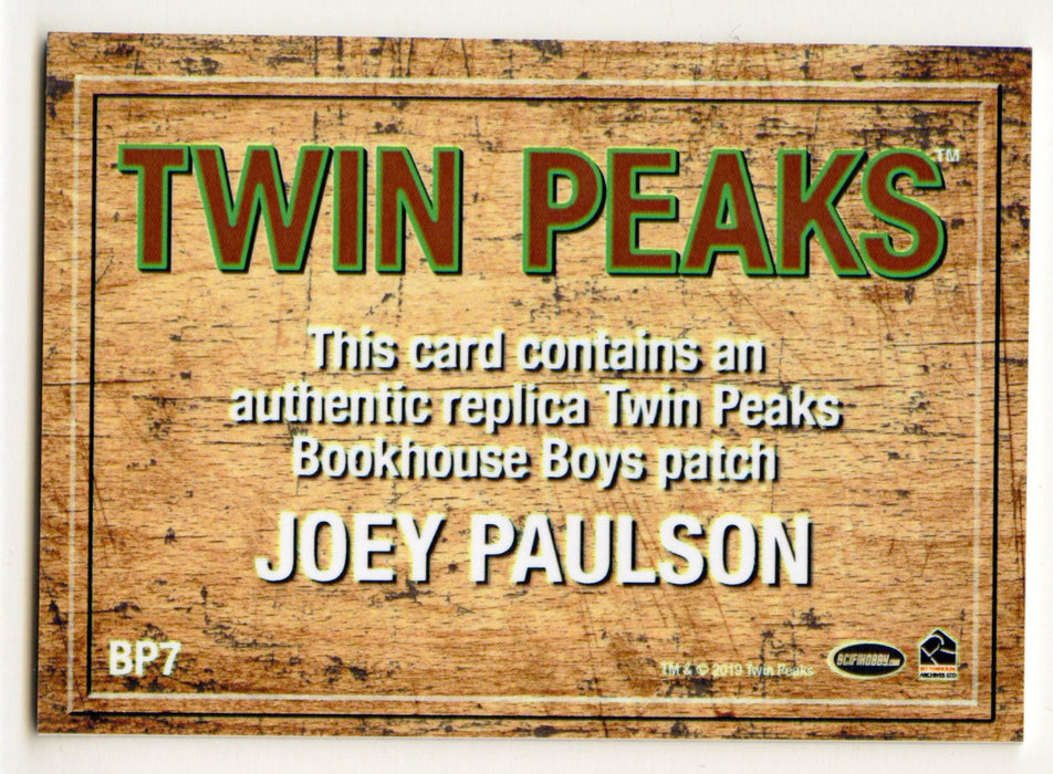 2025 Twin Peaks Log Lady Chronicles Bookhouse Boys Patch Reward BP7 Joey Paulson - TvMovieCards.com