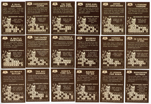1966 Batman Riddler Back Complete Trading Card Set 38/38 & Decoder EX Topps - TvMovieCards.com