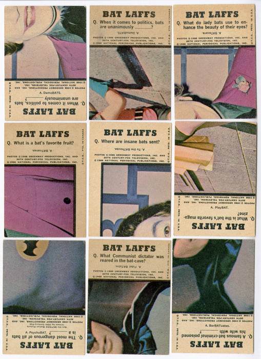 Batman Bat Laffs Complete Vintage Trading Card Set 55 Cards Topps 1966 - TvMovieCards.com