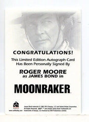 James Bond Archives Spectre Roger Moore as James Bond Autograph Card - TvMovieCards.com