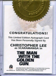 James Bond Archives Final Edition Christopher Lee Incentive Autograph Card - TvMovieCards.com