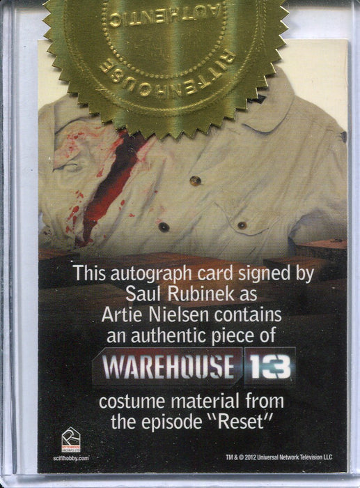 Warehouse 13 Premium Packs Season 3 Rubinek Incentive Autograph Costume Card - TvMovieCards.com