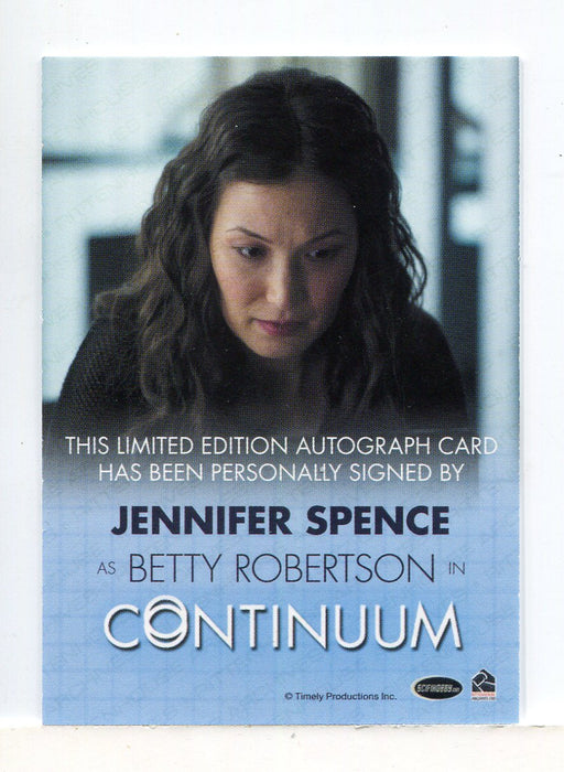Continuum Seasons 1 & 2 Jennifer Spence as Betty Robertson Autograph Card - TvMovieCards.com