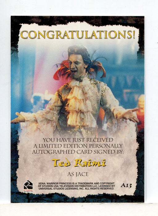 Xena Season Six Ted Raimi as Jace Autograph Card A13 - TvMovieCards.com