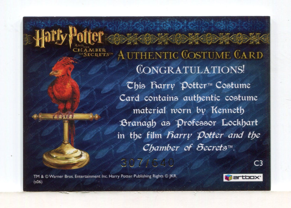 Harry Potter Chamber Secrets Professor Lockhart Costume Card HP C3 #307/640 - TvMovieCards.com