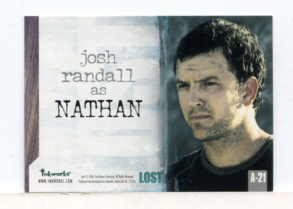 Lost Season 2 Two A-21 Josh Randall as Nathan Autograph Card - TvMovieCards.com