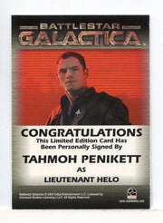 Battlestar Galactica Season One Tahmoh Penikett Autograph Card - TvMovieCards.com