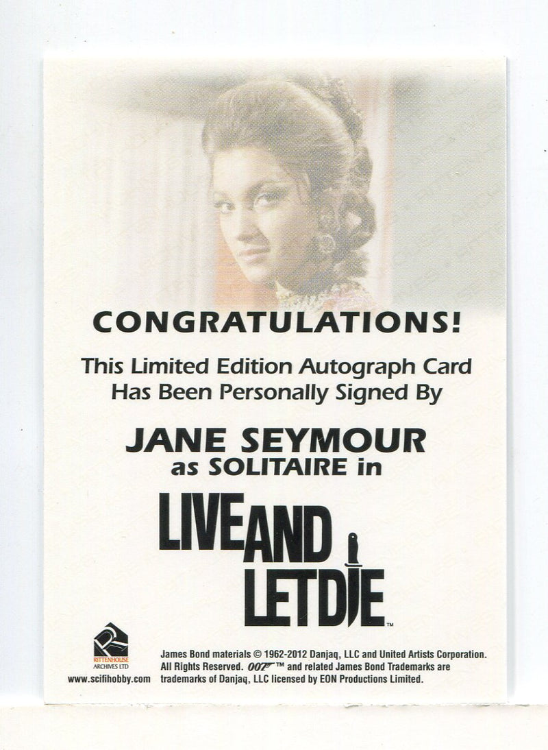 James Bond Archives Spectre Jane Seymour as Solitaire Autograph Card - TvMovieCards.com
