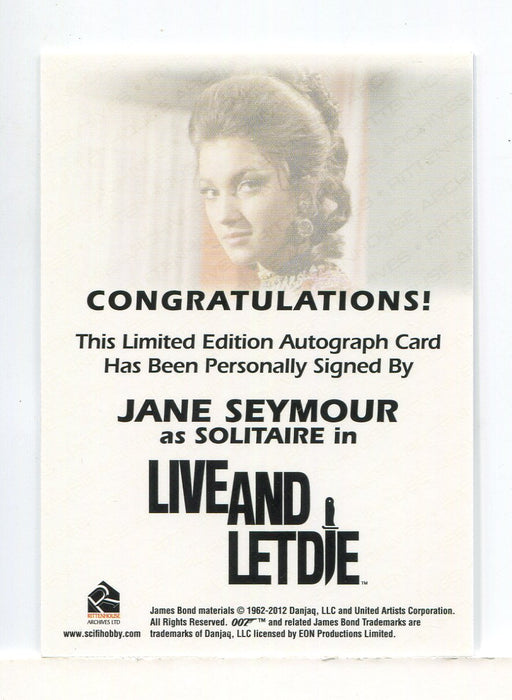 James Bond Archives Spectre Jane Seymour as Solitaire Autograph Card