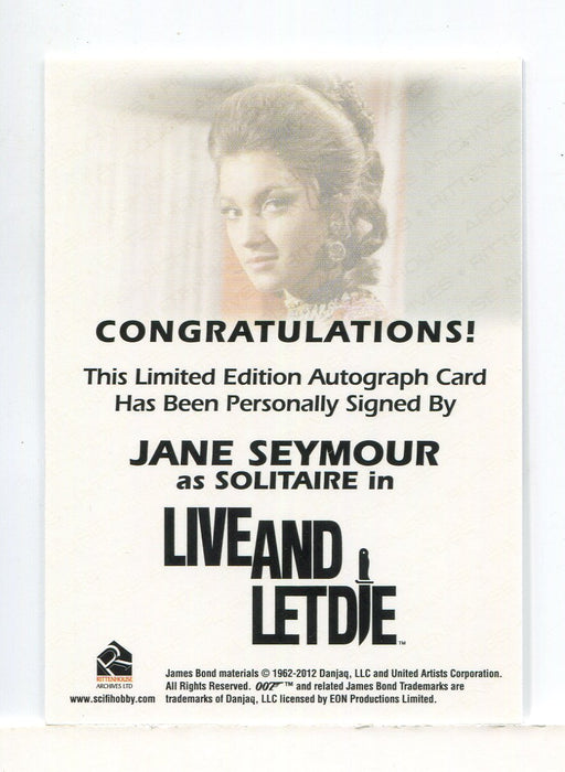 James Bond Archives Spectre Jane Seymour as Solitaire Autograph Card - TvMovieCards.com