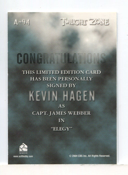 Twilight Zone 4 Science and Superstition Kevin Hagen Autograph Card A-94
