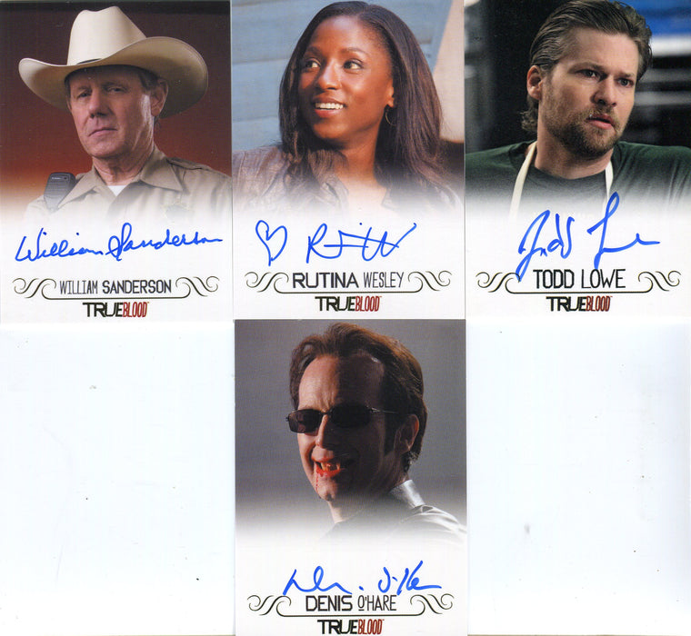 True Blood Archives Autograph Card Lot 10 Cards Rittenhouse 2013