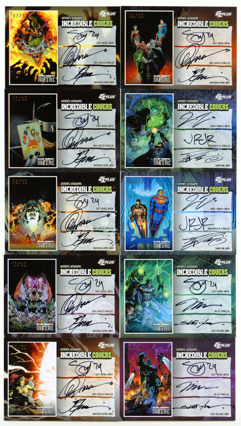 2024 CZX Dark Nights Metal (10) Triple Autograph Card Set Cryptozoic Jim Lee - TvMovieCards.com