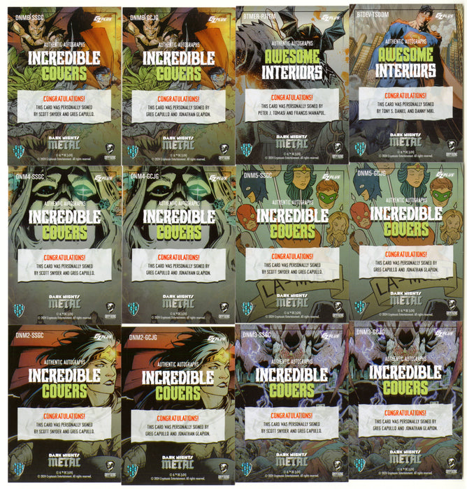 2024 CZX Dark Nights Metal (22) Dual Autograph Card Set Cryptozoic Jim Lee