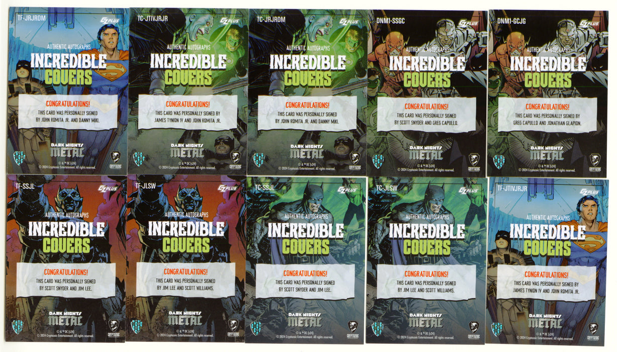 2024 CZX Dark Nights Metal (22) Dual Autograph Card Set Cryptozoic Jim Lee