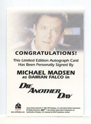 James Bond Mission Logs Michael Madsen as Damian Falco Autograph Card - TvMovieCards.com
