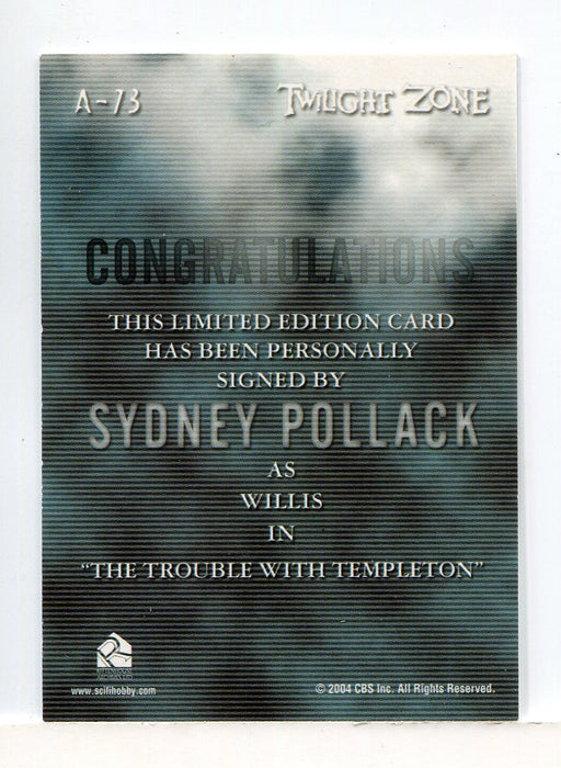 Twilight Zone 4 Science and Superstition Sydney Pollack Autograph Card A-73