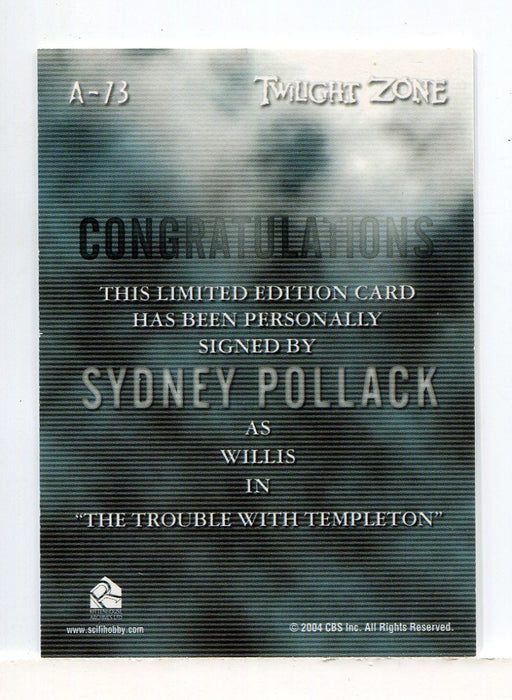 Twilight Zone Series 4 Sydney Pollack A-73 Unsigned Autograph Card